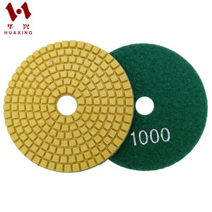 Tampons de polissage flexibles jaunes de 4 pouces pour le polissage du granit noir, tampons de ponçage pour pierre, vente en gros d'usine - Product Image 4