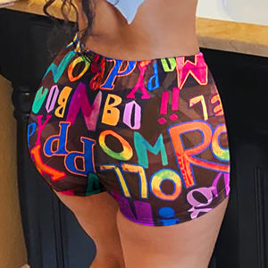 Pantaloncini Sexy da Spiaggia Hip-hop 2020, Nuovi Shorts Estivi a Vita Alta con Stampa Snickers, Slim Fit per <span class=keywords><strong>Donna</strong></span> - Product Image 6