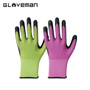 GLOVEMAN Custom Colorful Rigger Anti Slip Safety Work Industrial Construction Gardening Nitrile Coated Garden Gloves