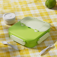 Boîte à lunch pour enfants en plastique de qualité alimentaire, résistante au micro-ondes, avec 3 compartiments, boîte bento, conteneur de stockage de fruits