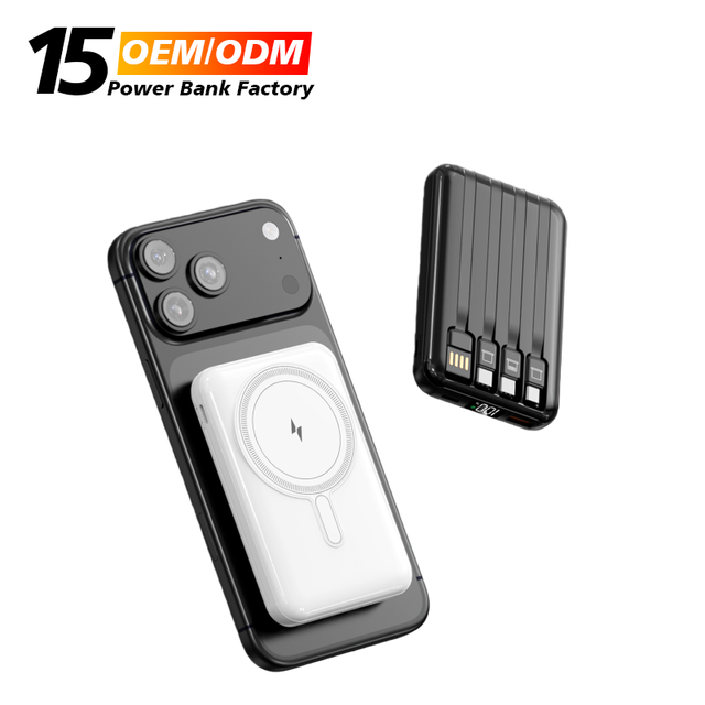 High Quality 10000mAh Built in Cables Charging New Design 15W Magnetic Wireless Charger 22.5W Power Bank