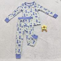 Vêtements pour enfants, pyjamas deux pièces décontractés respirants pour filles, style vintage, logo personnalisé, printemps, été, automne, 3T, 4T