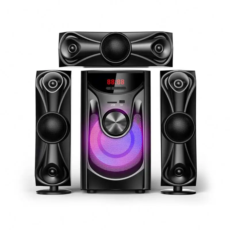 Mp3 Music Wooden Subwoofer Wifi Loudspeaker Low Price Sound System 3.1 Tower Speaker With Led Shinning