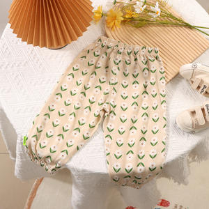 <span class=keywords><strong>Pantalon</strong></span> d'été imprimé respirant en coton et <span class=keywords><strong>lin</strong></span> à jambes larges et longueur cheville anti-moustiques pour garçons et filles - Product Image 5