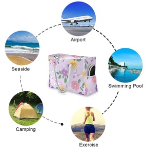 Bolsos de Playa Hawaianos Personalizados, Casuales, con Cierre Abierto, Forro Impermeable, Bolso de Mano para Piscina, Natación y Vacaciones de Primavera - Product Image 3