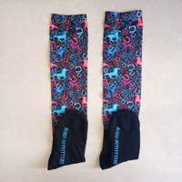 Chaussettes équestres à quantité minimale de commande bas conception personnalisée avec logo au genou impression équitation chaussettes équestres vente en gros