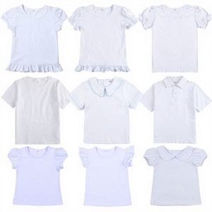Maglietta personalizzata per ragazze in bianco maglietta personalizzata per bambini maglietta estiva per bambina magliette per bambini magliette bianche con maniche a sbuffo - Product Image 1