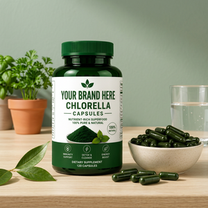 Capsules de Chlorelle Marque Blanche 60 Unités Supplément Alimentaire Premium à Base d'Algues Vertes Naturelles - Product Image 1