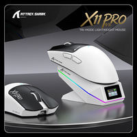 Souris de jeu sans fil Attack Shark X11Pro V2, légère, trois modes, PAW3315, esports, rechargeable, 2.4G BT, filaire