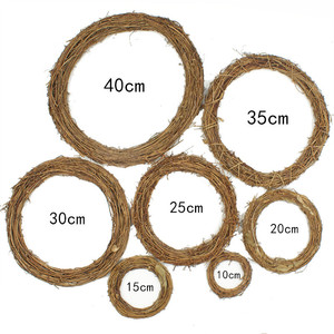 थोक हस्तनिर्मित गोल सूखे घास लालटेन तार फूलों की लटकी शादी के पुष्पचक्र सूखे अंगूर के इनडोर/आउटडोर घर सजावट - Product Image 5