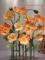 Fleurs artificielles géantes en EVA, haute simulation, orange, avec support, 11 pièces, pour vitrine, décorations de mariage