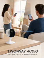 Mini caméra WiFi intérieure 1080P, vision nocturne, audio bidirectionnel, détection de mouvement, caméra de sécurité cachée pour la maison, surveillance de bébé et d'animaux domestiques