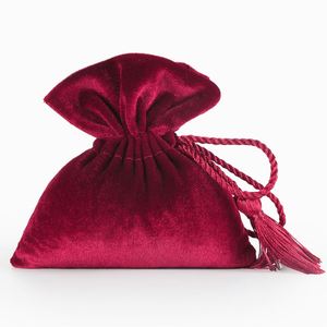 Pochette à bijoux en velours de luxe avec logo personnalisé, sac d'emballage pour bijoux, pochette à cordon pour bijoux, cadeaux, cosmétiques - Product Image 1