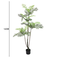 Arbre artificiel Jacaranda en pot, feuillage vert réaliste de luxe, plante artificielle pour la décoration de hall d'entrée ou de bureau