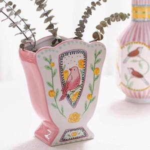West Elephant Wilde romantiche ballate vaso in ceramica usignolo e la rosa per uso da tavolo con smalto opaco - Product Image 6