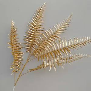 מכירה סיטונאית חמה של צמח מלאכותי מודרני עשוי פלסטיק בעבודת יד, ענף עלים מלאכותי, פרח מגנוליה, עלי דקל, עלה זהוב - Product Image 5