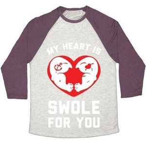 Il mio cuore è gonfio per te, maglietta da baseball unisex in tessuto tri-blend - Product Image 5