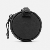 Nouvelle pochette multifonctionnelle pour écouteurs/monnaie, en toile zippée, style urbain simple, pour sports de plein air, mini sac rond tactique à suspendre