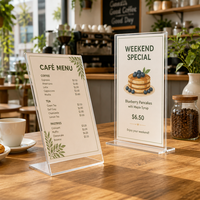 Support mural en acrylique transparent format A4 pour enseignes, idéal pour la maison, le bureau, les magasins et les restaurants – Fabrication sur mesure
