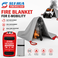 Couverture anti-feu pour moto, pour l'isolation des batteries au lithium et des incendies de carburant, en fibre de verre enduite de silicone, couverture d'urgence réutilisable