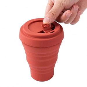 12oz Portable Foldable Silicone Coffee <b>Cup</b>, <b>Reusable</b> BPA-Free Travel Mug with Lid - Product Image 2
