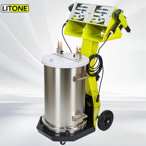Machine de pulvérisation électrostatique à poudre Litone <span class=keywords><strong>Double</strong></span> Guns 55L Big Hopper pour profilés <span class=keywords><strong>en</strong></span> aluminium CE Phirst-FD - Product Image 1