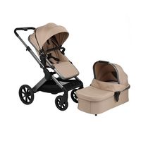 Poussette Bébé 2-en-1 Fiable 0-4 Ans avec Nacelle et Siège Haute pour Nouveau-né