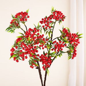 Simulated Holly Berries <b>Large</b> Branches 30cm-100cm Plastic Foam Chinese New Year Decorations Home <b>Ornament</b> - Product Image 1