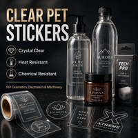 Etiquetas de Vinilo Transparente Personalizadas de Primera Calidad, Resistentes al Calor, Impermeables, en Rollo, para Cosméticos, Perfumes y Lápices Labiales
