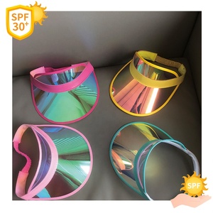 Bán Buôn Nhựa Trong Suốt Pvc Sun Visor Caps Hat Mùa Hè Thể Thao Hat Với Ban Nhạc Đen PVC Visor Mũ - Product Image 6