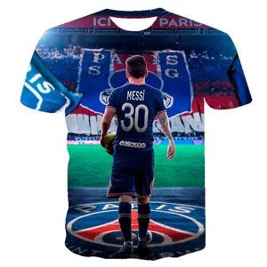 Gratis Verzending Hot Sell Football Speler Superstar Messi Nummer 30 Gedrukt T-Shirt Casual Zomer Korte Mouw Snelle Droge T-Shirts