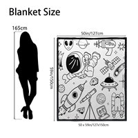 Couverture à colorier DIY, faite à la main, sur le thème de l'espace, jouet éducatif pour enfants et adultes, super douce, en coton PP, personnalisable, anti-stress