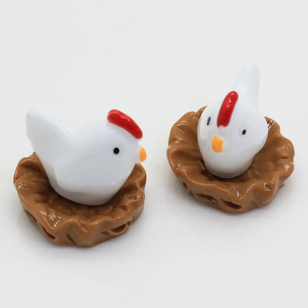 Kawaii 3D Hars Miniaturen Microlandschaft Decoraties Kip Charmes Voor Oorbel Maken