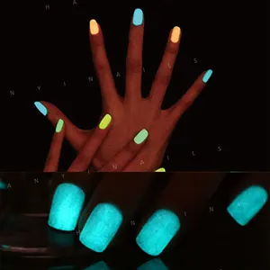 Hanyinails New Glow In Dark Color Reflective Gel Flash Disco Gel Nail Polish Semi Permanent UV Enamel Gel Varnish