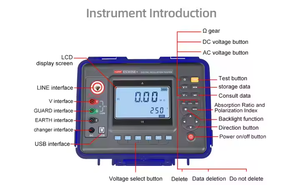 เครื่องทดสอบความต้านทานฉนวนไฟฟ้าแรงสูง ES3035+ ช่วง 100V-5000V แบบดิจิตอล - Product Image 2