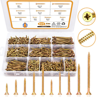 825PCS Kit d'assortiment de vis autotaraudeuses, vis en acier au carbone plaqué pour kit d'assortiment de vis à bois