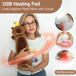 Mới đến siêu mềm <span class=keywords><strong>USB</strong></span> điện nước nóng capybara cơ thể gối sang trọng dài ấm Đệm Thú nhồi bông búp bê thoải mái di động - Product Image 5