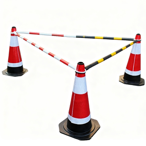 75Cm Gebruikt Groothandel Rubber 28 Inch Topsafe Pvc Inklapbare Heavy Duty 36 ''Traffic Delineator Post Kegel Met Label - Product Image 6