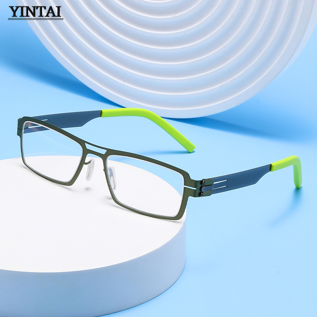 2025 Latest Ultra-Thin Stainless Steel Optical Eyeglass Frame Simple Casual Rectangular Design for Women High Fashionable