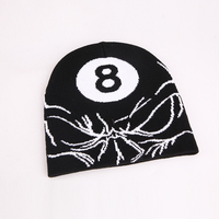 Gorro de Punto Jacquard con Diseño de Calavera y Llamas, Estilo Hip Hop Y2K, Personalizable con Logotipo, Unisex, Venta al Por Mayor, Alta Calidad