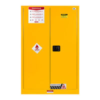 Armoire de stockage de liquides inflammables industrielle à double paroi en acier ignifuge, anti-explosion, antimicrobienne, 90 gallons, école, hôpital