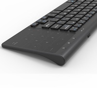 Keyboard Nirkabel Ultra Tipis dengan Touchpad, Trackpad Mouse Terintegrasi, Keyboard Numerik Ukuran Penuh Ringkas, Kontrol Media untuk Komputer