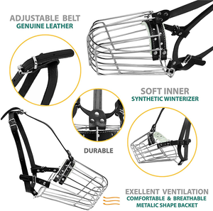 <span class=keywords><strong>Bozal</strong></span> <span class=keywords><strong>de</strong></span> Perro <span class=keywords><strong>de</strong></span> Hierro Ajustable, Resistente, para Perros Medianos y Grandes, con Cesta <span class=keywords><strong>de</strong></span> <span class=keywords><strong>Alambre</strong></span> <span class=keywords><strong>de</strong></span> Pastor Alemán, Personalizado en Cuero - Product Image 5