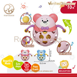 Sonajero Montessori de plástico suave para bebés, lindos animales coloridos, juguetes para morder dientes, juguetes educativos de música seguros para niños - Product Image 4