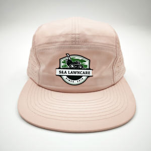 Casquettes d'été en maille de haute qualité pour le camping, en tissu de coton, avec broderie personnalisée et patch en cuir, respirantes, pour le sport et les activités de plein air - Product Image 2