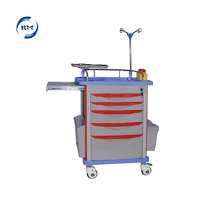 Rayman High Quality Hospital Medical Anesthesia Trolley Multi-function ABS Plastic Medical Hospital Trolley Cart For Hospital