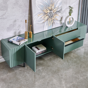 Consola multimedia de madera de estilo moderno para sala de estar, mueble de TV con soporte, venta al por mayor - Product Image 5