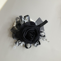 Corsage noir gothique vintage européen fait main en tissu rose pour le marié et le témoin, accessoires vestimentaires pour Halloween et Noël