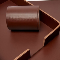 Logo personnalisé stockage de papeterie en cuir bureau d'affaires de luxe en cuir véritable sous-main accessoires organisateur ensemble
