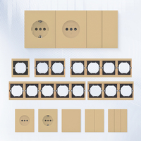 Interruptores y Enchufes de Pared WESA Ultrafinos con Botón Pulsador EU de 1/2/3 Vías con Enchufe USB Tipo C, Combinación Libre, Diseño Moderno de Lujo